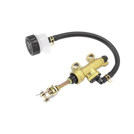 INFINAUTO Motorcycle Rear Brake Master Cylinder Pump with Reservoir Gold Tone Stylish Design