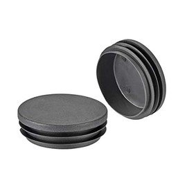 sourcing map 4Pcs 76mm Dia Plastic Tubing Plug Round Post End Caps for Handrail Stair Newel Guardrail Tube Black