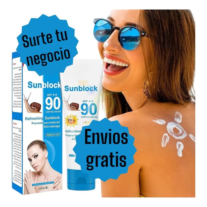 Bloqueador Protector Solar Spf 90 Baba De Caracol 12pzas