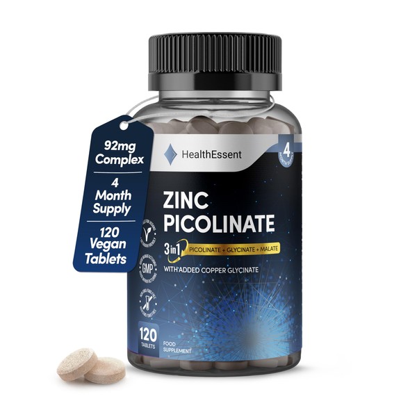 HealthEssent Zinc Picolinate 3-in-1, High Strength 92mg - Zinc Picolate,