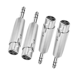 MEIRIYFA 1/4 "6.35mm TRS auf XLR Adapter, XLR-3Pin Buchse auf 1/4 Zoll Stecker Stereo Audio Adapter ausgewogene Stecker für Lautsprecher Mikrofon Verstärker Mixer - 4 Stück, Silber (XLR Buchse)