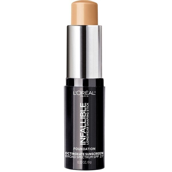 L'Oreal Paris Makeup Infallible Longwear Shaping Stick Foundation, 407 Natural Beige, 1 Tube, 0.32 Ounce