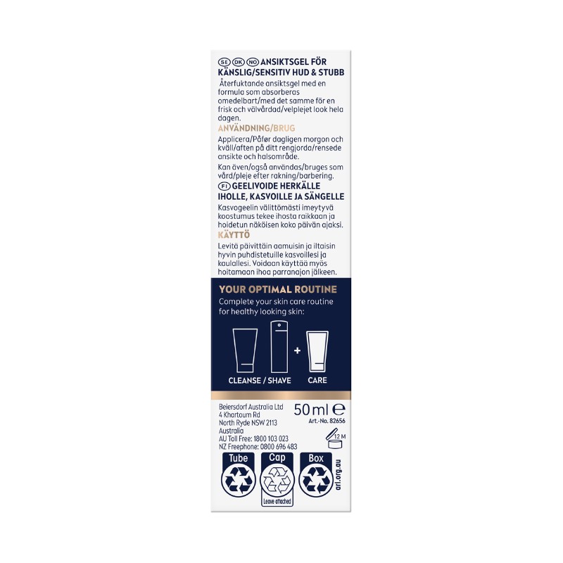 Nivea Men Sensitive Skin & Stubble Gel Moisturiser 50ml