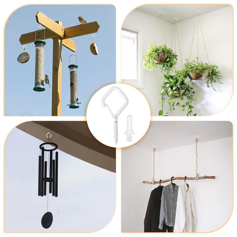 10PCS Ceiling Hooks - Heavy Duty Wall Hooks for Hanging
