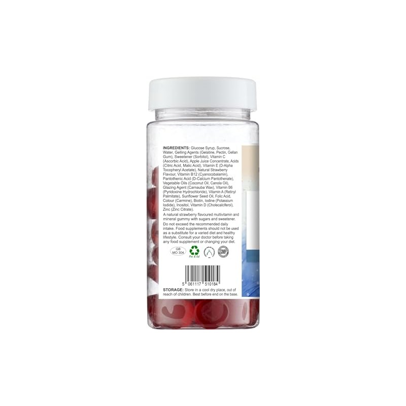 All in 1 Gummy Daily Multi-Vitamin & Mineral, Strawberry Flavour,