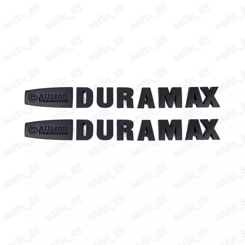 GM 2x Matte Black Allison Transmission Duramax Hood Emblem Badge