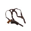 Barsony Brown Leather Cross Harness Vertical Shoulder Holster for 4"
