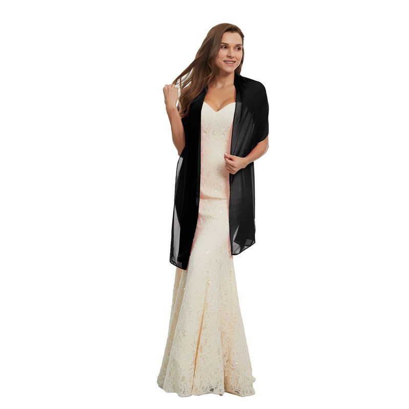 Shawl Scarve Wraps Soft Chiffon Lace Pashmina for Evening Dresses