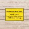 Safety Sign "PRIVATGRUNDSTÜCK - Ab hier Stop!", 1 Piece, 30