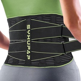 SYXUPAP Cinturón de soporte para la espalda para hombres y mujeres, faja para aliviar el dolor lumbar causado por ciática, hernia de disco y...       