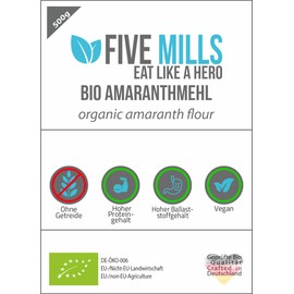BIO Amaranth Mehl 1x500g - ideal als Beimehl für Gebäck oder Pfannkuchen - geeignet für eine SLOWER CARB oder Keto Diät - 14% Eiweiß unterstützen beim Muskelaufbau und Muskelerhalt