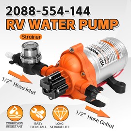 RV Water Pump 12V Quiet, 3.5GPM 45PSI Self-Priming RV Water