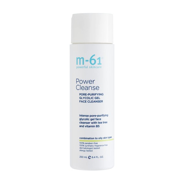 M-61 Power Cleanse- 8.4 oz.- Pore refining and exfoliating gel cleanser with glycolic, vitamin B5 & tea tree extract