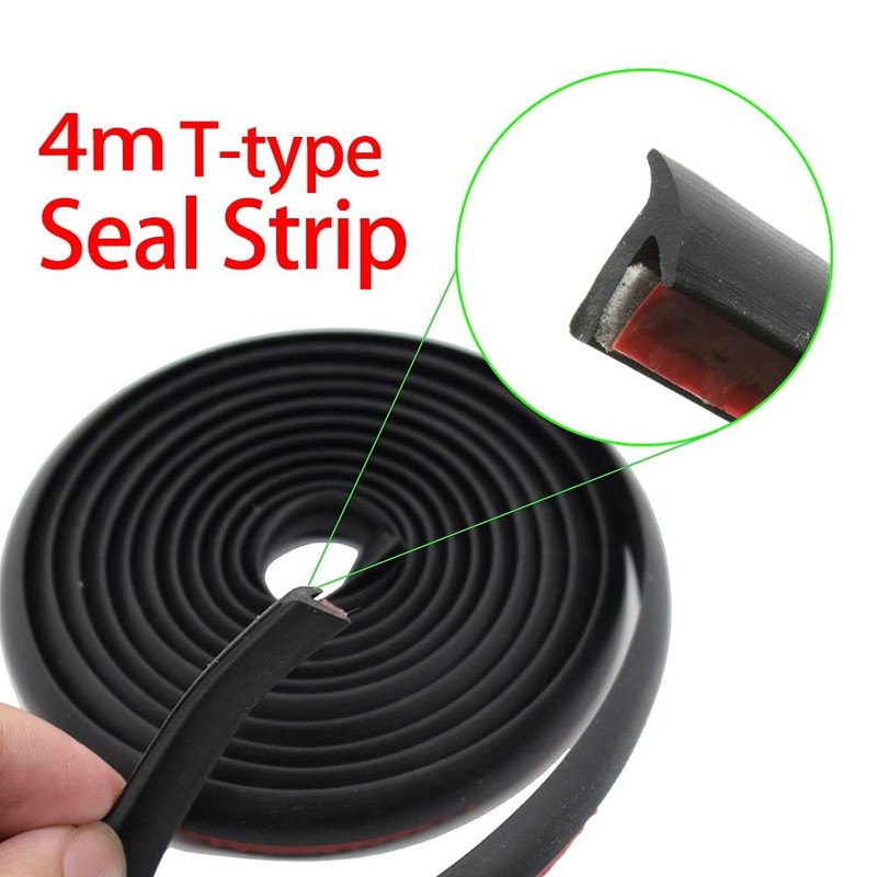 AUTOXBERT 4M/13Ft T-Shape Car Seal Strip Universal Rubber Weather Draft