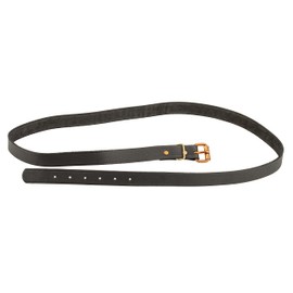 Black Leather Trunk Strap with Brass Plated Buckle | Furniture Accessories for Steamer Trunks | LP1-LBL