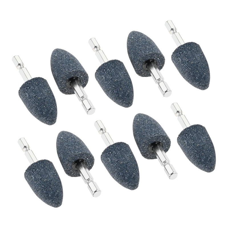 dophee 10Pcs 25mm Cone Shape Aluminum Oxide Mounted Grinding Stones