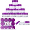 Beauticom 20G/20ML Clear Round Sample Container Jars with Purple Lids