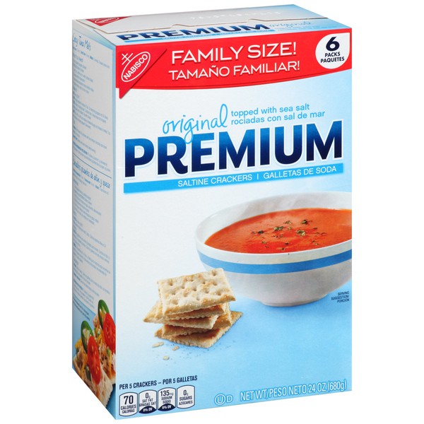 Original Premium Saltine Crackers, Family Size, 24 oz