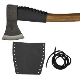 1844 Helko Werk Germany Leather Axe Handle Collar - Axe Collar, Handle Protector, and Neck Guard for Ax Handles - Fits Most Common Size Axes - Made in USA (Black) #8635 (HNA8635)