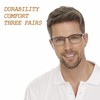 acavefox 3 Pack Reading Glasses Men Readers Blue Light Blocking