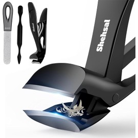 Abgewinkeltes Nagelknipser-Set – Lagerfüller, Zehennagelknipser für dicke Nägel, Weihnachtsgeschenke, breite Backe, scharfe Klinge, Nagelschneider, Metall-Nagelfeile mit Nagelreiniger