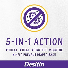 Desitin Maximum Strength Paste, 40% Zinc Oxide Paste, Diaper Rash Healing Ointment for Immediate Relief, Dermatologist Pediatrician Tested, Helps Heal