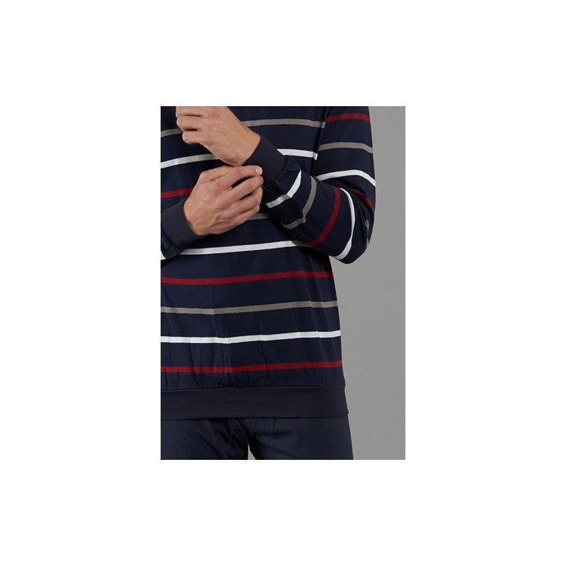 Götzburg Men's 2-Piece Pyjamas Long, Blue-dark rings., 3xl