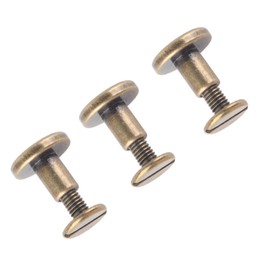 HAOHIZE Copper Rivets For Leather, Pack of 20 Sets Flat Head Button Stud, Leathercraft Screws Nail Rivets, DIY Leather Craft Metal Rivet for Belt Strap Bag Shoes Decoration (8mm)