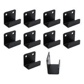 Coshar 10Pcs Heavy Duty Wall Mount Bracket Hook Fastener, Stainless Steel J Clamp Hook for Ceramic Tile Display and Mirror Picture Frame Fixing - Black (Inner Width 21mm)