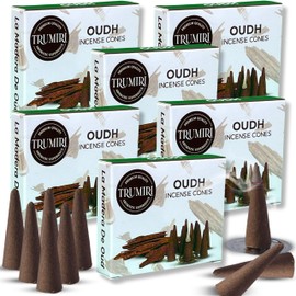 Oud Incense Cones - Total 60 Cone Incense - Six Packs of 10 Insence Cones - Incense Cones Scented - Cone Incense Scents - Insense Cones - Inscent Cones