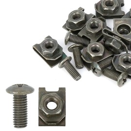 X AUTOHAUX 10 Sets 5x12mm U Clip Phillips Screw Assortment Car Clips Fasteners with Screws for Bumper Dash Door Panel Interior Army Green