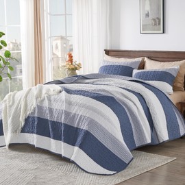 Andency California King Quilt Set - Mineral Blue Lightweight Soft Quilt Cal King - Summer Bedspread California King Size - Bedding Coverlet for All Seasons (Includes 1 Quilt, 2 Pillow Shams)