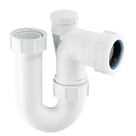 McAlpine SC10V Tubular Swivel Anti-Syphon 'P' Trap-1.5 inch, White