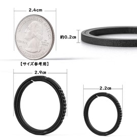 [TIMULTI] Key Ring, Titanium Key Chain, Men's, Lightweight, Double Ring, Side Pushing Design (Black, 3 x S + 3 M Pieces), Black S * 3 + M * 3