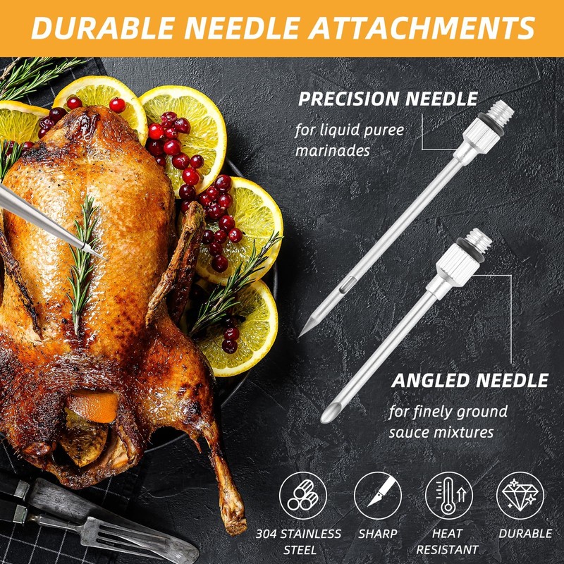 Nexlynk Stainless Steel Turkey Baster Commercial Grade Rubber Bulb