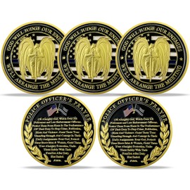 RYUKENLM ST. Michael Police Challenge Coin Thin Blue Line Law Enforcement Police Officer Gift Prayer Coin (5 Pcs)