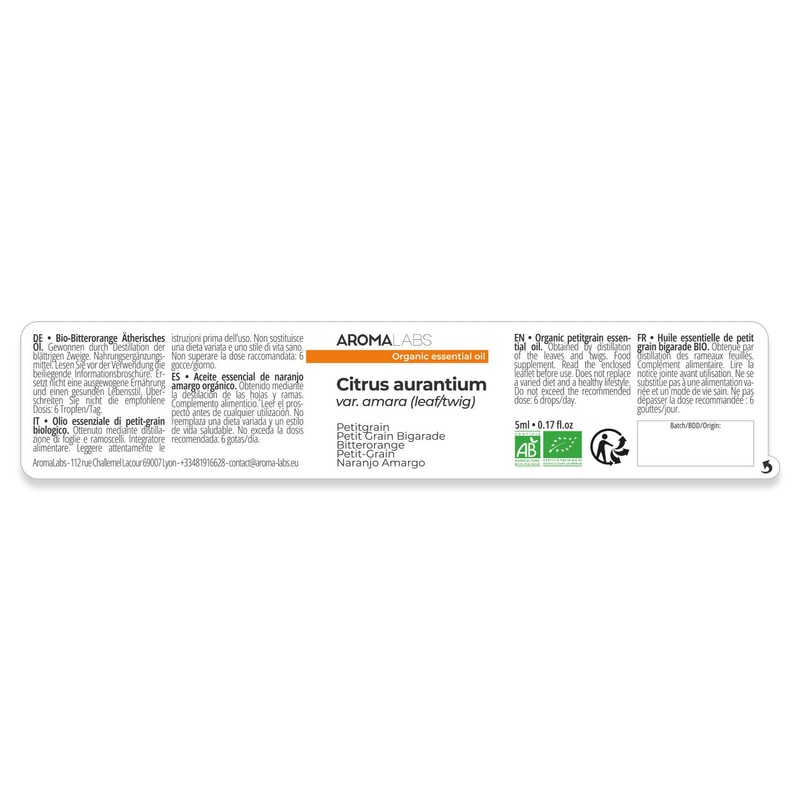 BIO - PETITGRAIN Essential Oil - 5mL - 100% Pure,