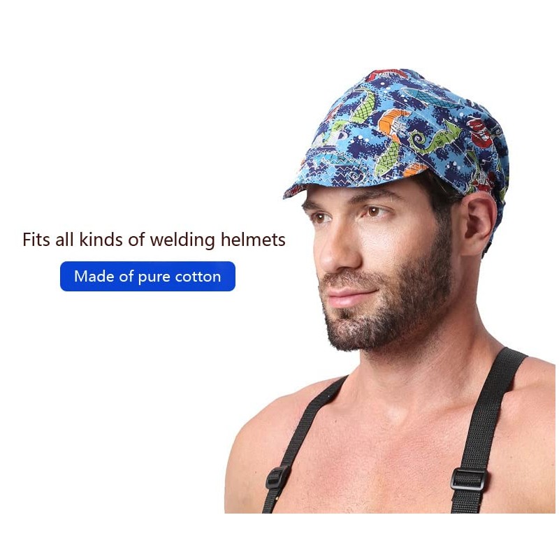 1 Pack Flame Retardant Welder Hats, Mesh Lined, Durable, For