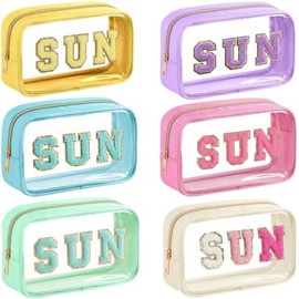 Cosmetic Bag Organizer Travel, Compact Lightweight Accessory for Travel and Daily Use - Kacctyen 6 Clear Sun Makeup