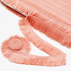 27Yards 25mcm/0.98inch,pink Trim FringeTrim Macrame Tassel Lace Trim for Sewing Crafts Clothing, Trim Curtains Sewing Quilting Clothes Accessories Lampshade Curtain Home DIY Decoration(pink)