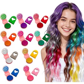Tinte pelo temporal de 10 Colores, Peine de Tiza Lavable para Teñir Pelo