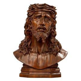 BGCarvedGrace Jesus Christ Bust Statue, Crown of Thorns