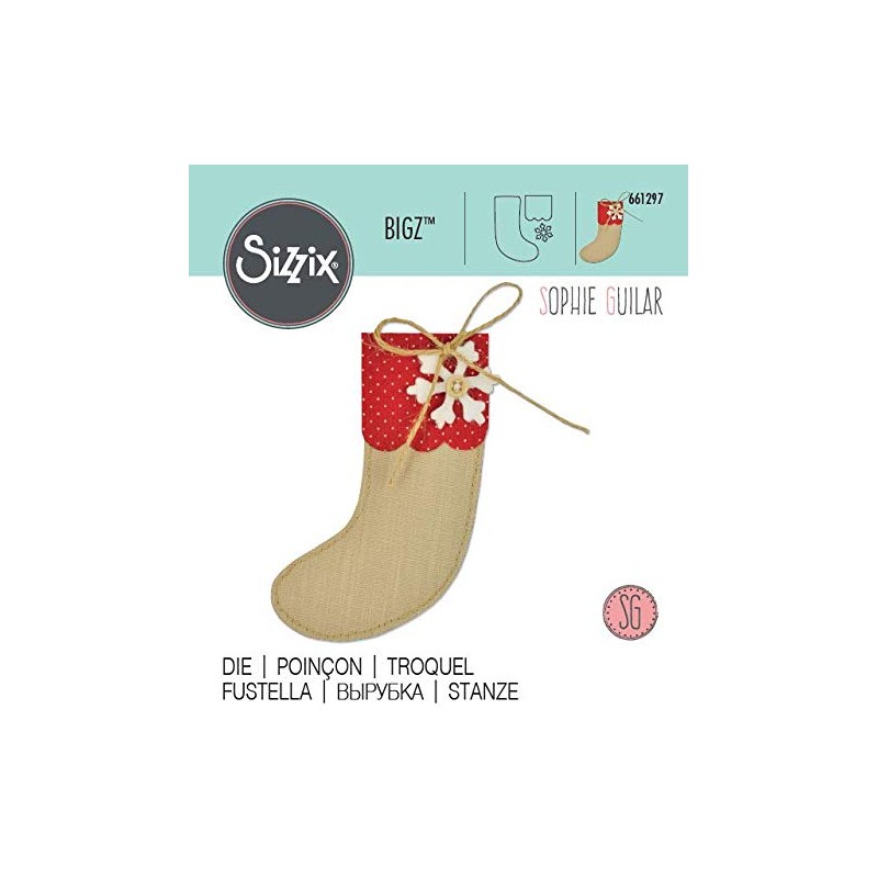 Sizzix Bigz Die Christmas Stocking by Sophie Guilar, ABS Plastic