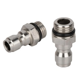 fKiZanthene 2 Pcs 1/4" Quick Connect Couplers, 14mm Male Thread Stainless Steel Pressure Washer Quick Release Fittings for High Pressure Washer Sprayer Snow Foam Lance Bottle