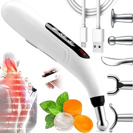 Pluma de Acupuntura Electrnica5 en1 Pluma de Masaje Acupuntura ElectrnicaMasajeador de 9 Intensidades para la Relajacin Muscular, Utiliza para...     