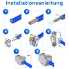 hb-digital 3-Port CAT 8 Network Socket Flush-Mounted RAL9010 + 3X