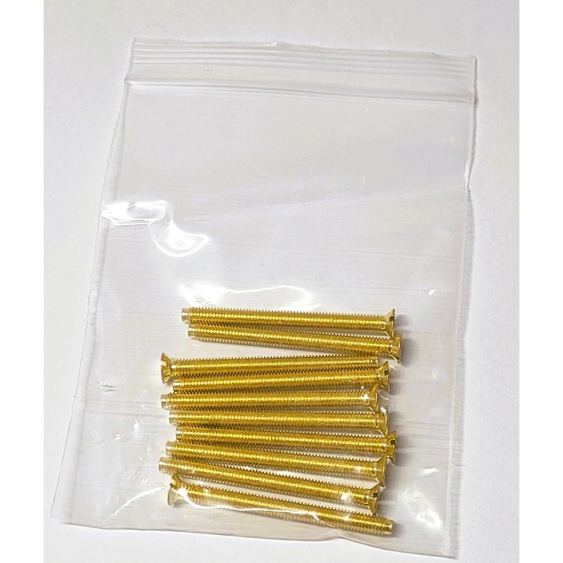 Pack of 10 Brass Electrical Screws 40mm X 3.50mm Brass(Gold)