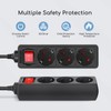 Aigostar 3-Way Power Strip with Switch Table Socket Child Lock