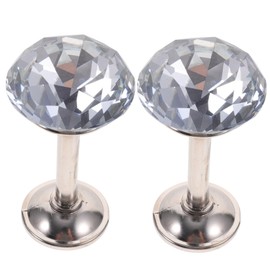 GRIRIW 2pcs Elegant Silver Diamond Curtain Tiebacks Drapery Hooks for Doors Walls Unique Faux Diamond Design Easy Installation for Modern Classic Decor