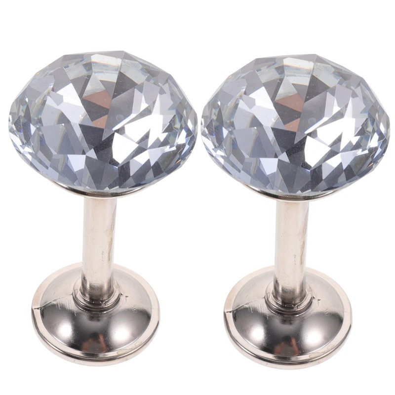 GRIRIW 2pcs Elegant Silver Diamond Curtain Tiebacks Drapery Hooks for